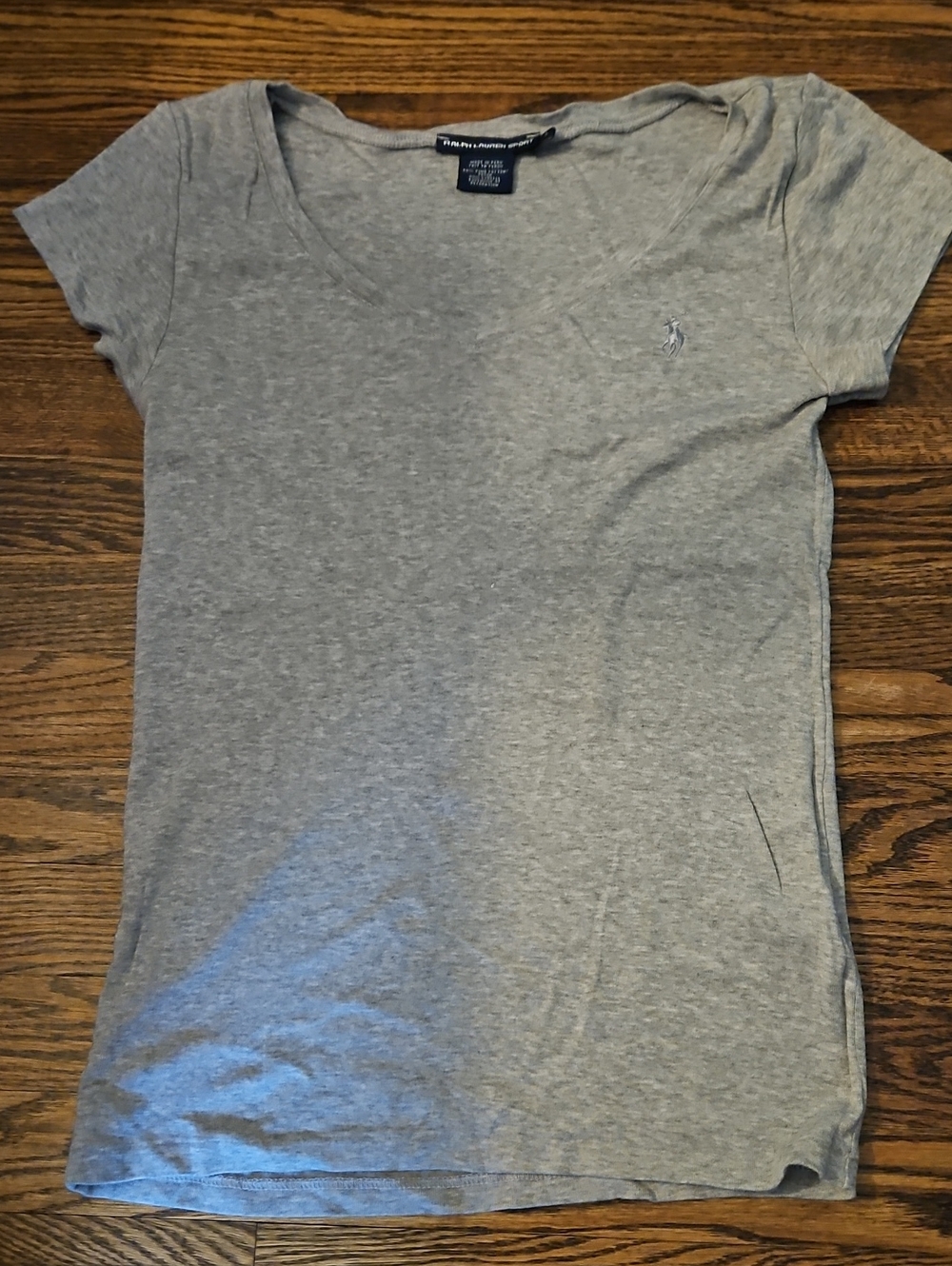 Ralph Lauren Classic Cotton Scoop Neck Tee - Gray